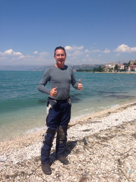 David standing at alongside one of the massive fresh water lakes at Egirdir.