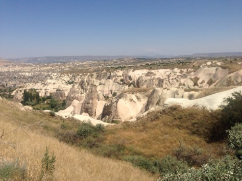 The Ancient ruins of the Cappadocia region with cave homes.