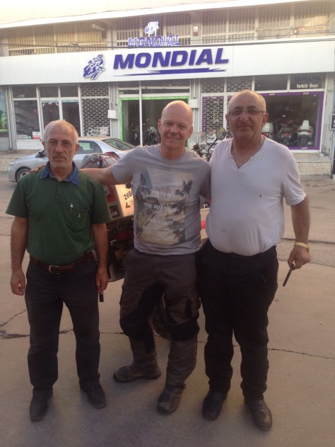 Our new friend Musum on Steve's left and another helper to the right. 