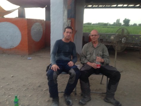 Check how soaked our shirts are! Typical in these hot conditions 