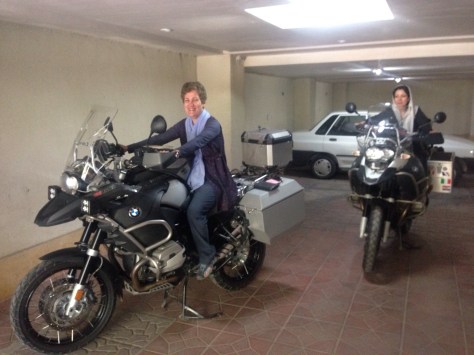Fariba and Babnan on the bikes before we departed. 