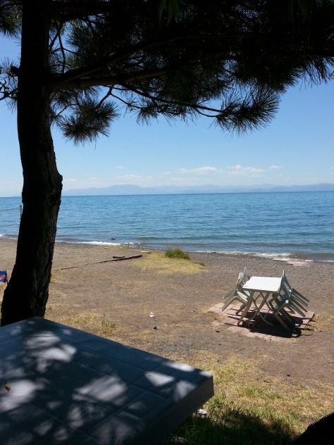 The view sitting on the shore of Lake Van at the "deserted resort"